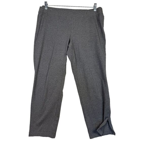 Eileen Fisher System Ankle Stretch Cotton Pants Gray Pull On Casual Size Large - Picture 1 of 7